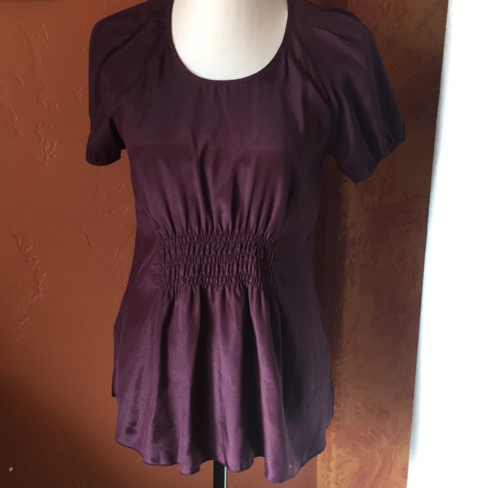 Daisy Fuentes Amethyst Smocked Waist Top - Picture 2 of 16
